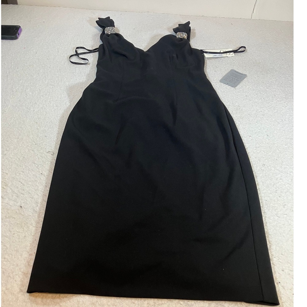 Eliza J Womens Fit and Flare Floral Cocktail Dress Black White Size 2 EJ5M5093